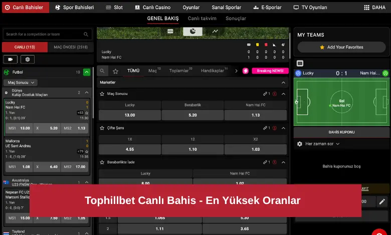 Tophillbet Canlı Bahis - En Yüksek Oranlar 2025 1 Tophillbet Canlı Bahis - En Yüksek Oranlar